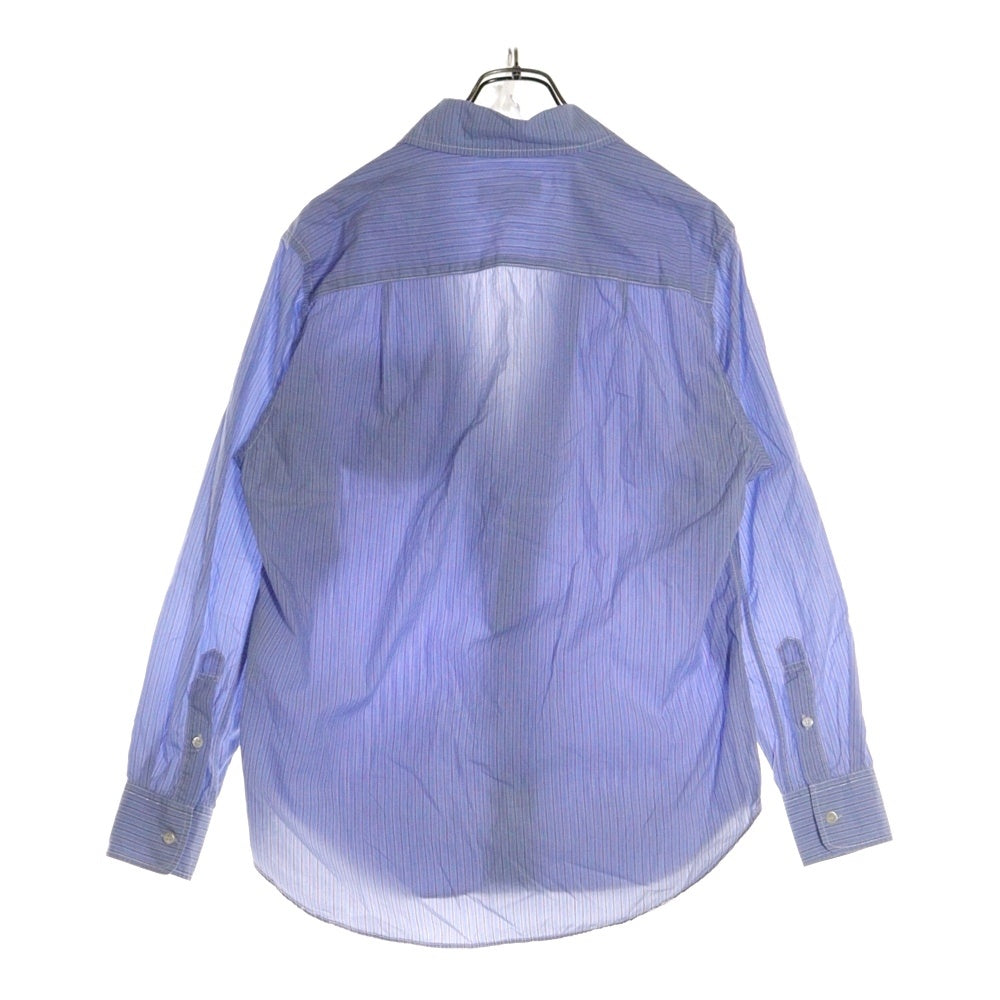GANRYU(ガンリュウ) 14SS AD2013 ストライプ コットン シャツジャケット ブルー EM-B007