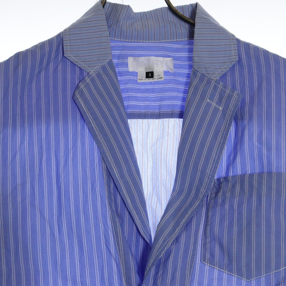 GANRYU(ガンリュウ) 14SS AD2013 ストライプ コットン シャツジャケット ブルー EM-B007