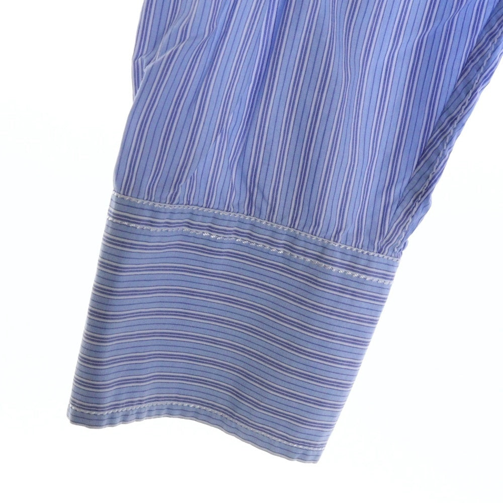 GANRYU(ガンリュウ) 14SS AD2013 ストライプ コットン シャツジャケット ブルー EM-B007