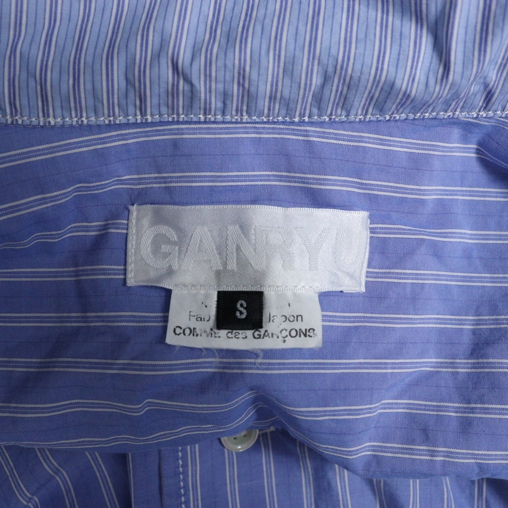 GANRYU(ガンリュウ) 14SS AD2013 ストライプ コットン シャツジャケット ブルー EM-B007