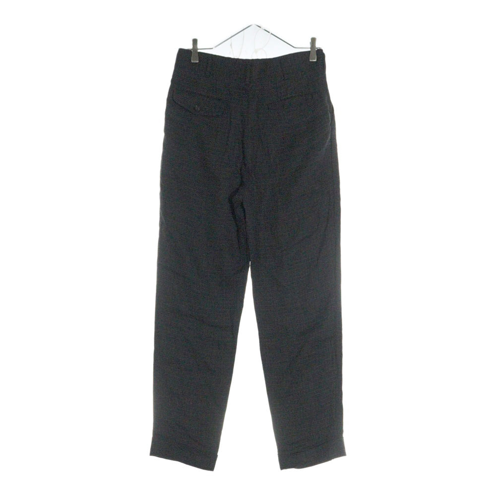 COMME des GARCONS HOMME(コムデギャルソンオム) 97AW AD1997 田中オム期 リネン混 2タック チェック テーパード スラックスパンツ ブラック HP-02008S