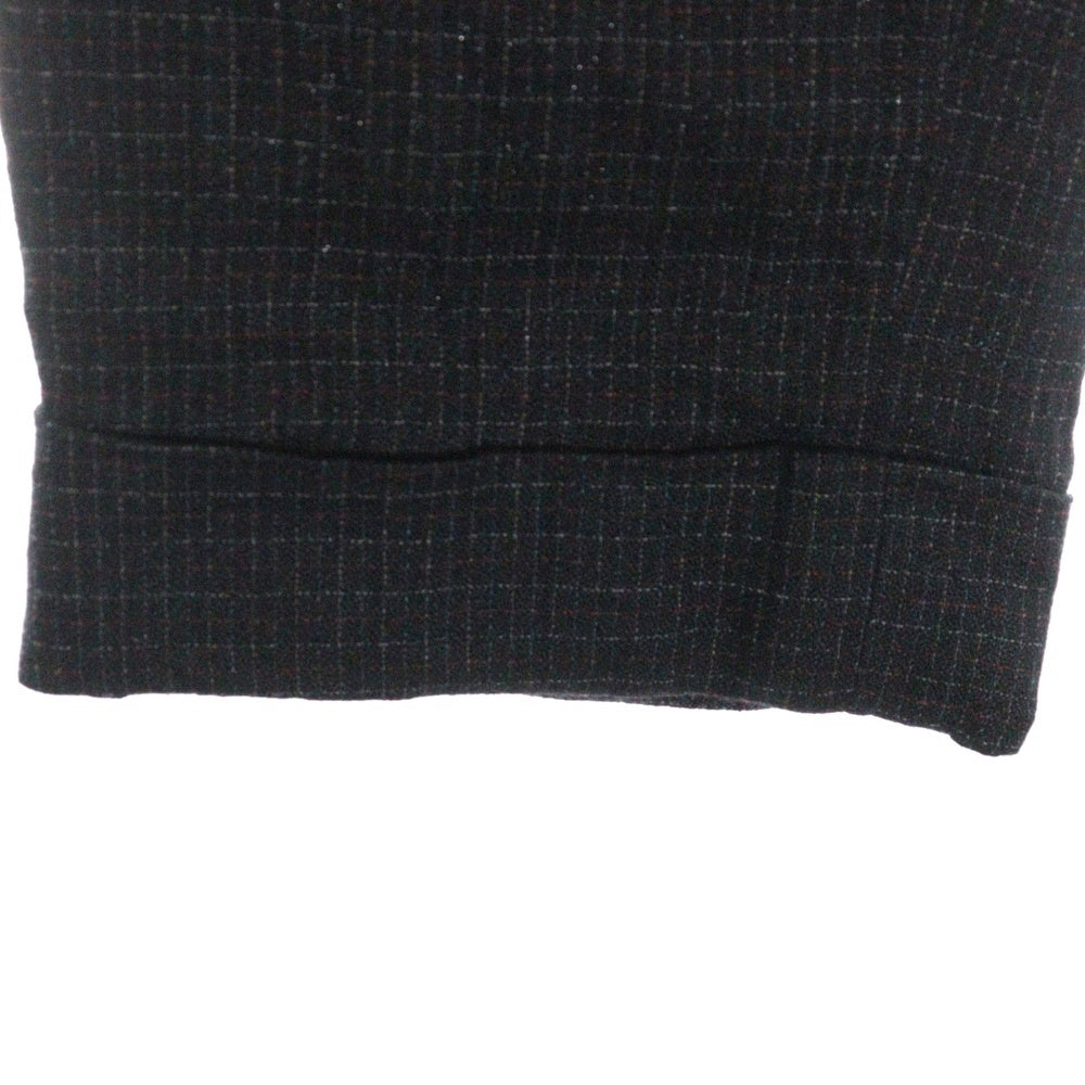 COMME des GARCONS HOMME(コムデギャルソンオム) 97AW AD1997 田中オム期 リネン混 2タック チェック テーパード スラックスパンツ ブラック HP-02008S