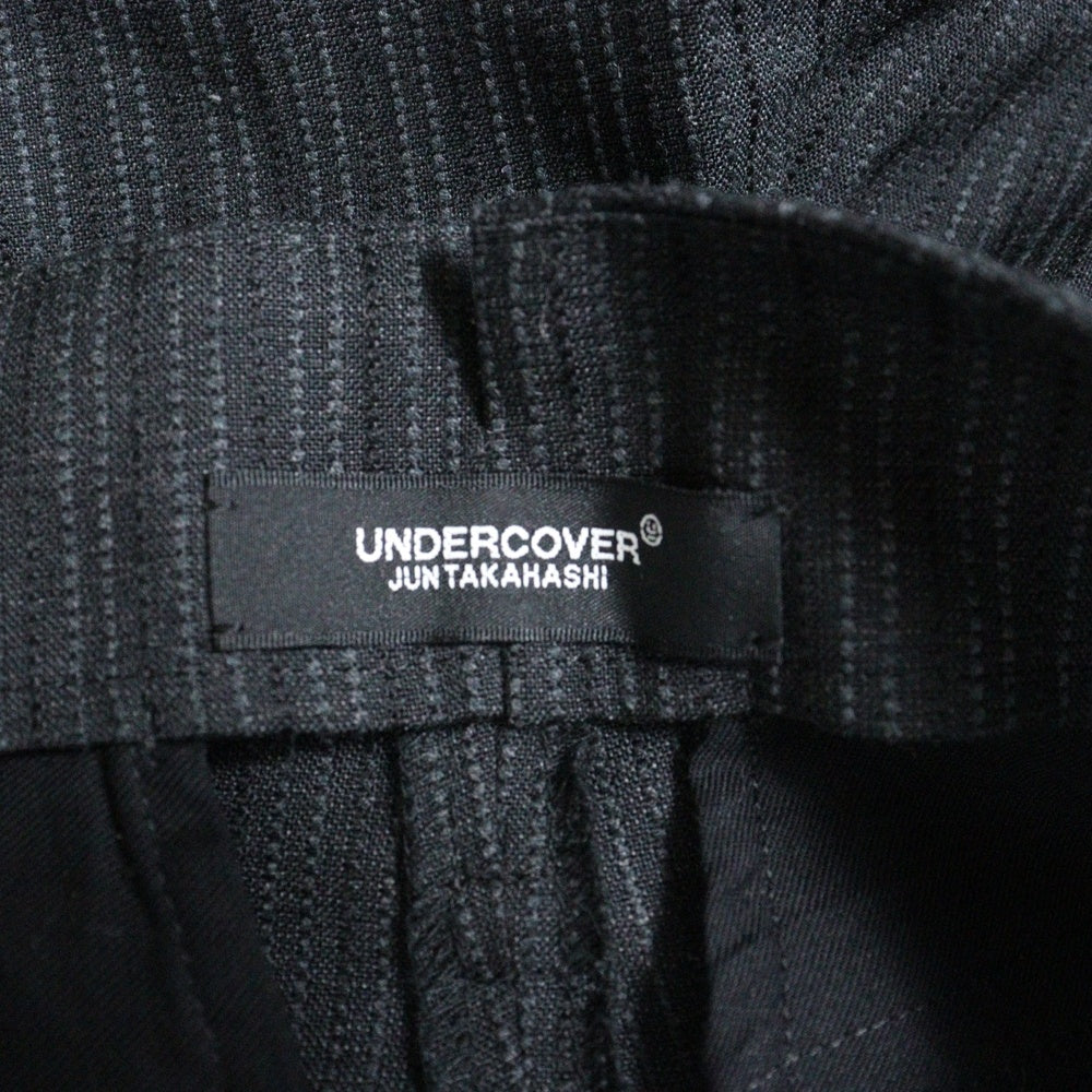 UNDERCOVER(アンダーカバー) 22AW ウール ハイウエスト ストライプ スラックス グレー UC2B1503-1