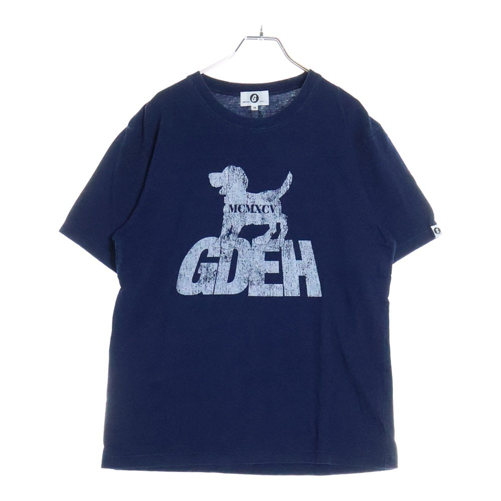GOODENOUGH(グッドイナフ) 17SS GDEH DOG CRACK PRINT ドッグ クラックプリント 半袖Tシャツ カットソー インディゴ GE-177101