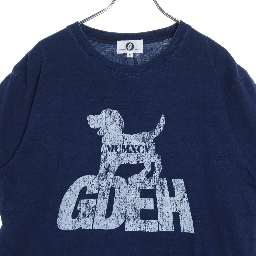 GOODENOUGH(グッドイナフ) 17SS GDEH DOG CRACK PRINT ドッグ クラックプリント 半袖Tシャツ カットソー インディゴ GE-177101