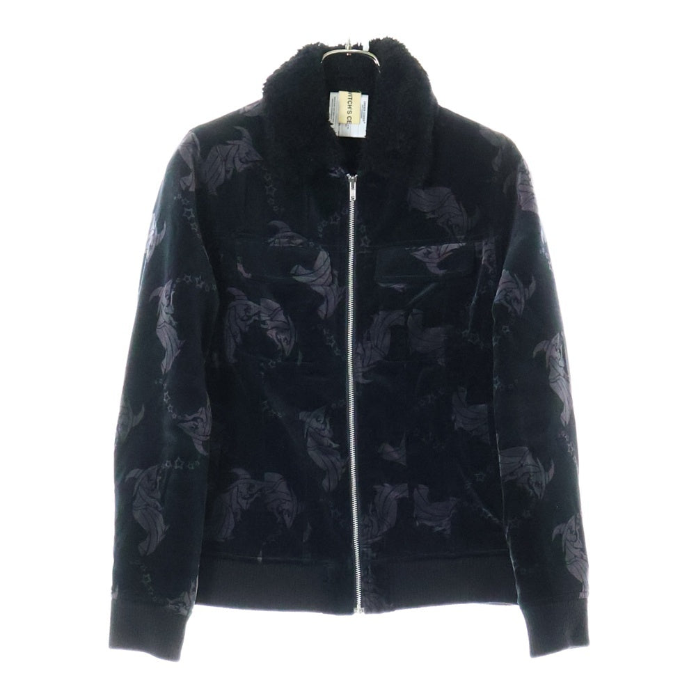UNDERCOVER(アンダーカバー) 02AW 魔女期 ウィッチプリント ベロア ジップアップブルゾン ブラック レディース