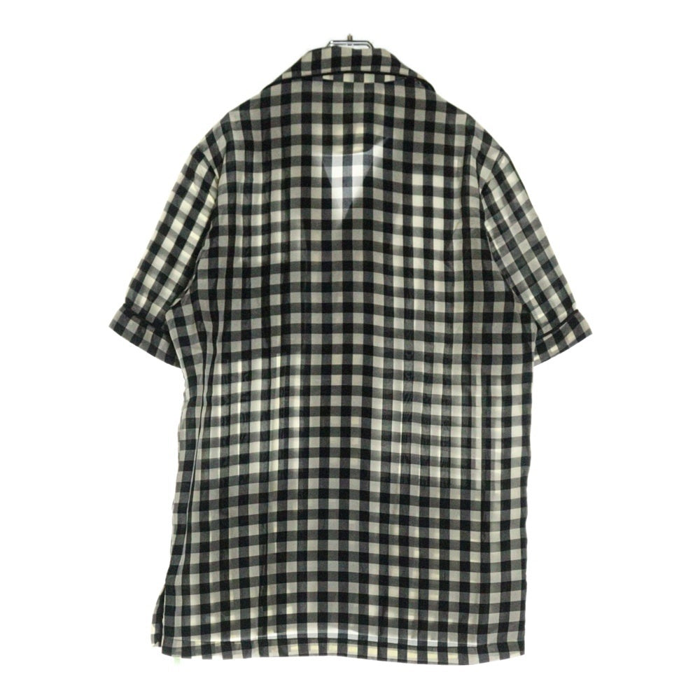 OFF-WHITE(オフホワイト) ギンガムチェック オープンカラー 半袖シャツ ブラック/アイボリー