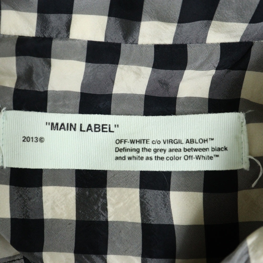 OFF-WHITE(オフホワイト) ギンガムチェック オープンカラー 半袖シャツ ブラック/アイボリー