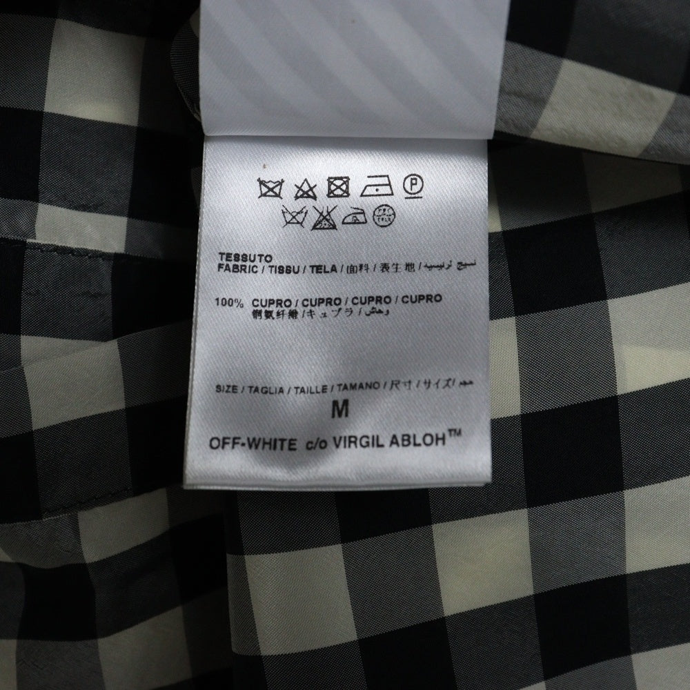 OFF-WHITE(オフホワイト) ギンガムチェック オープンカラー 半袖シャツ ブラック/アイボリー