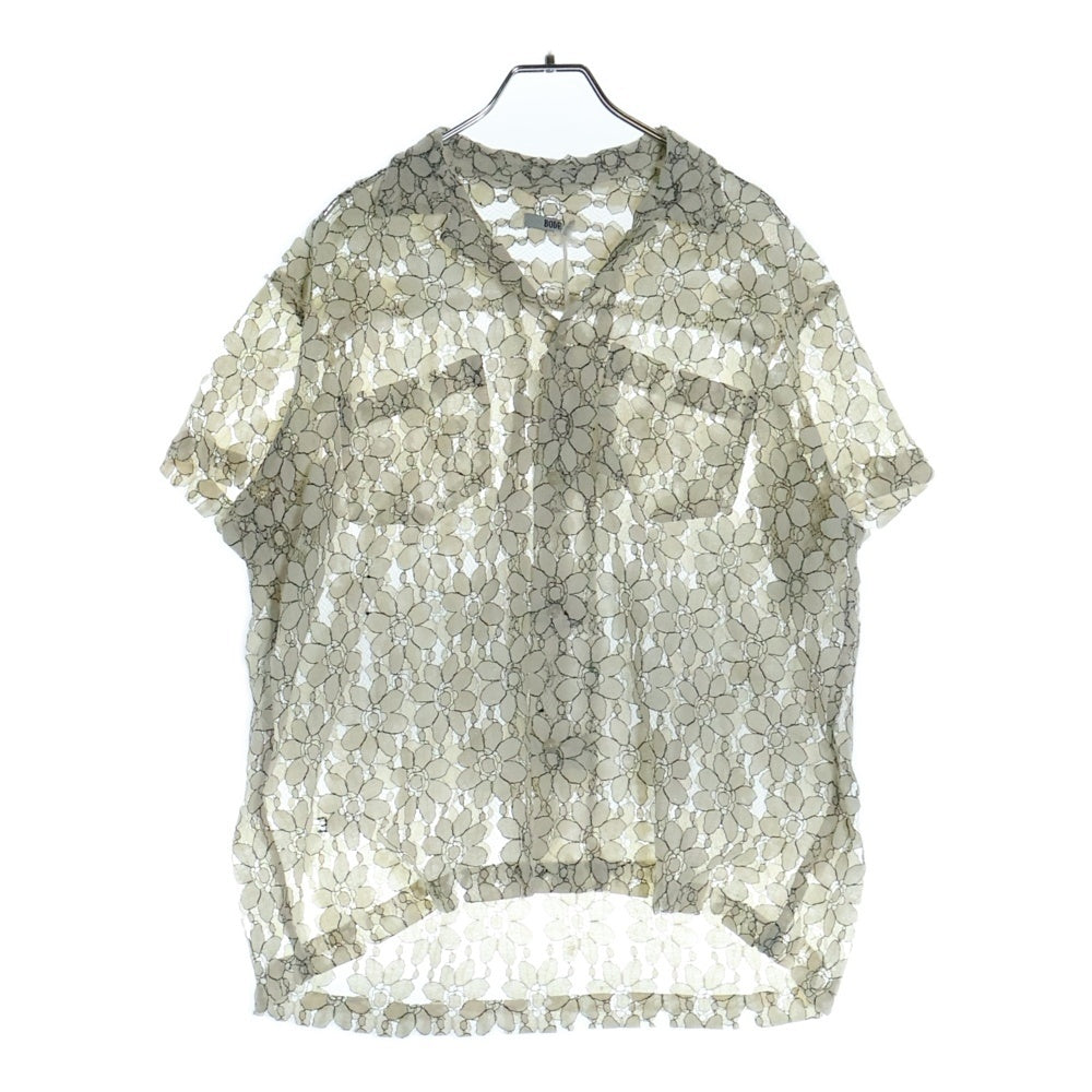 BODE(ボディ) 22AW DAISY LACE SS SHIRTデイジー レース コットン オープンカラー 半袖シャツ アイボリー