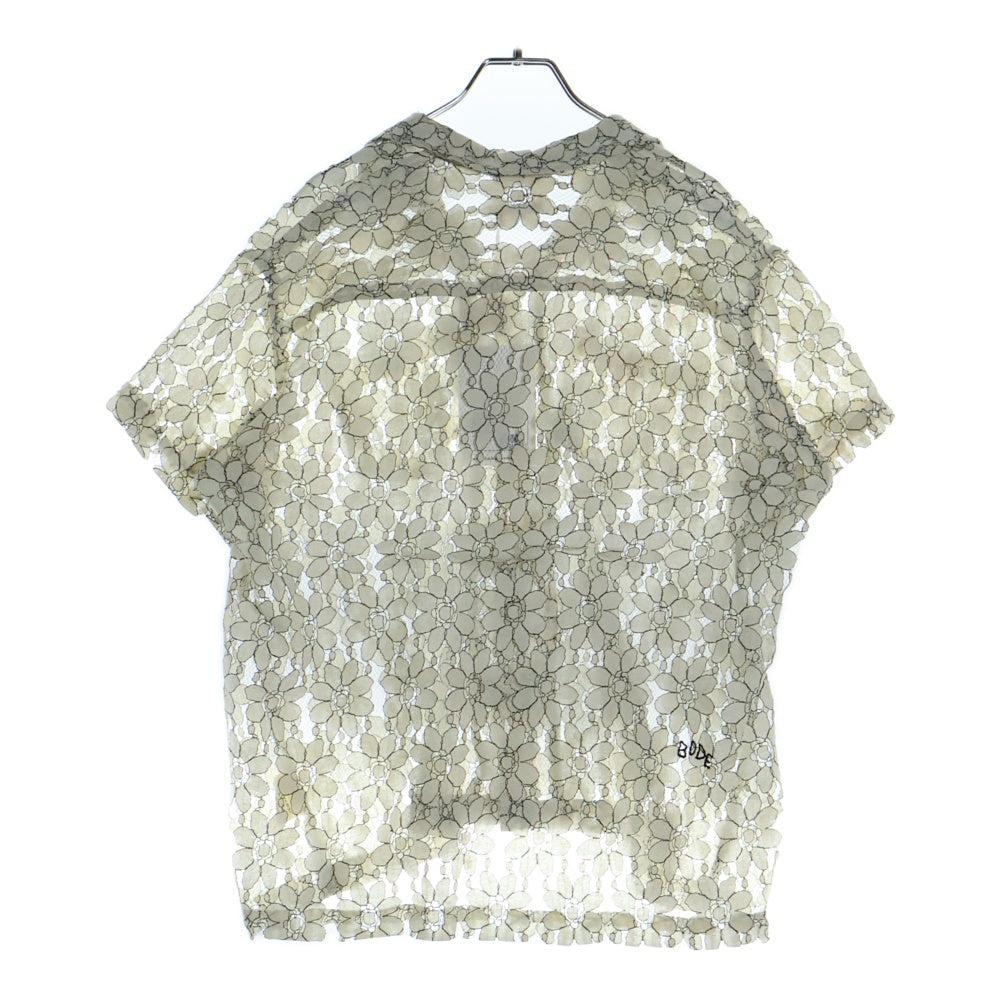 BODE(ボディ) 22AW DAISY LACE SS SHIRTデイジー レース コットン オープンカラー 半袖シャツ アイボリー