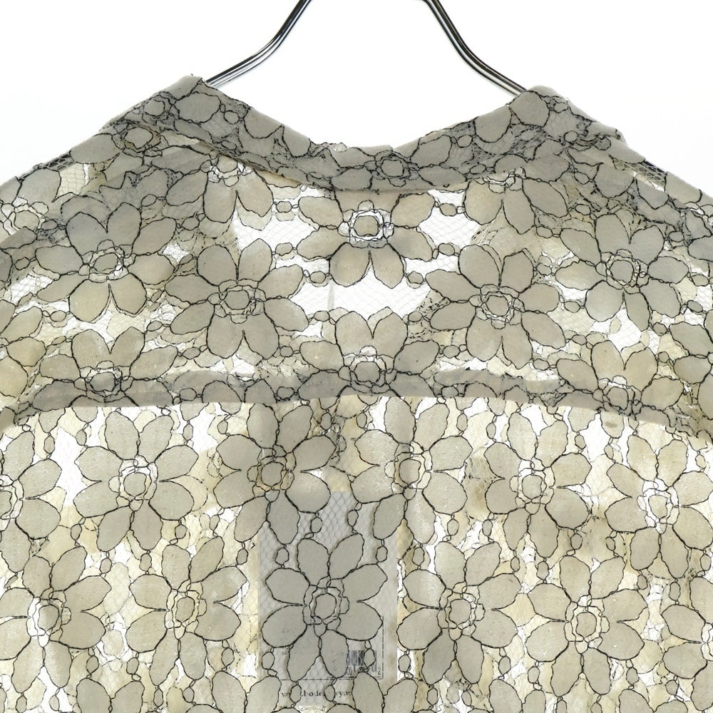 BODE(ボディ) 22AW DAISY LACE SS SHIRTデイジー レース コットン オープンカラー 半袖シャツ アイボリー