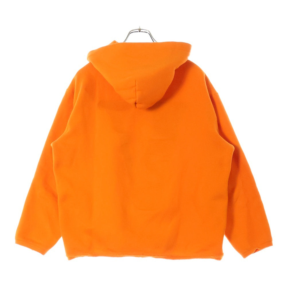 VLONE(ヴィーロン) FRIENDS HOODIE ロゴプリント カットオフ加工 プルオーバースウェットパーカー フーディー オレンジ