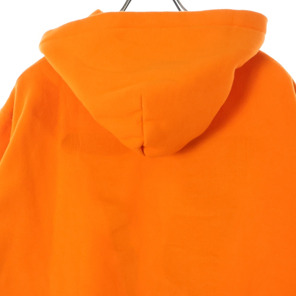 VLONE(ヴィーロン) FRIENDS HOODIE ロゴプリント カットオフ加工 プルオーバースウェットパーカー フーディー オレンジ
