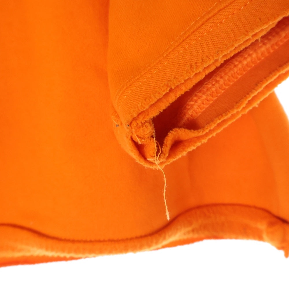 VLONE(ヴィーロン) FRIENDS HOODIE ロゴプリント カットオフ加工 プルオーバースウェットパーカー フーディー オレンジ