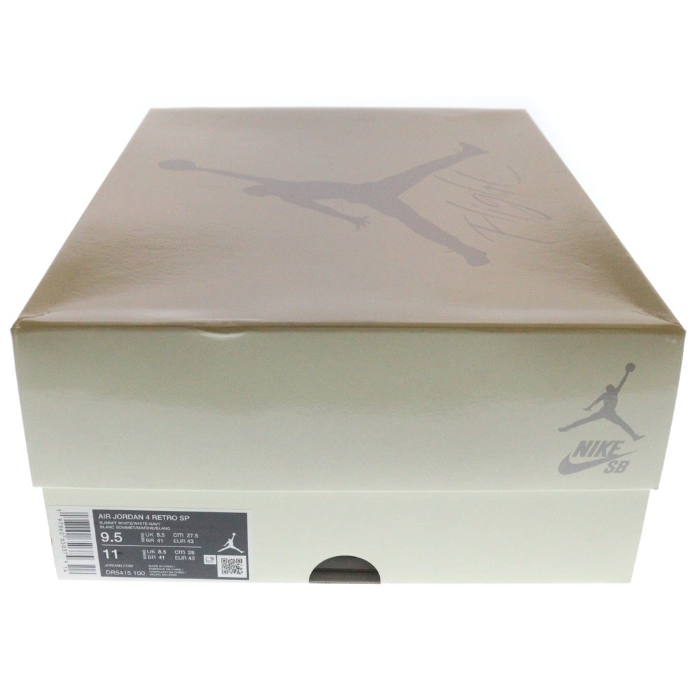 NIKE SB(ナイキエスビー) AIR JORDAN 4 RETRO SP SUMMIT WHITE エアジョーダン レトロ サミットホワイト ミッドカットスニーカー ホワイト/ブルー US9.5/27.5cm DR5415-100