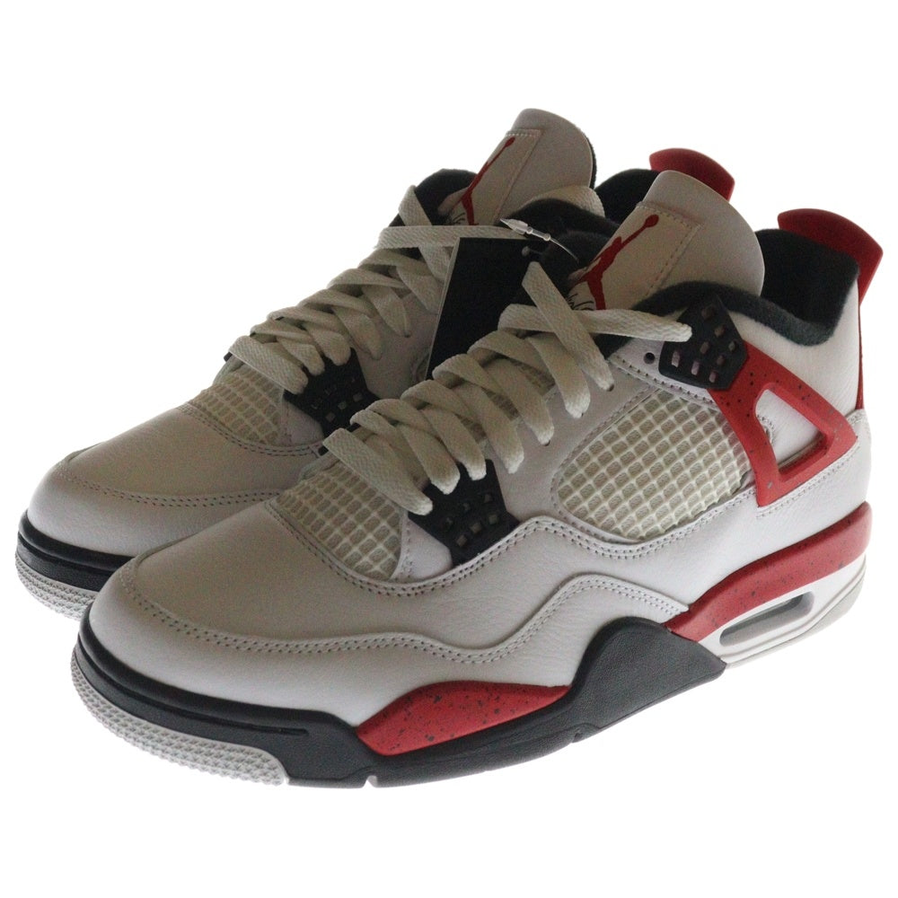 NIKE(ナイキ) AIR JORDAN 4 RETRO RED CEMENT エアジョーダン レトロ レッドセメント ミッドカットスニーカー ホワイト/レッド US9/27cm DH6927-161