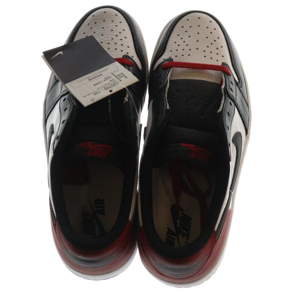 NIKE(ナイキ) AIR JORDAN 1 RETRO LOW OG BLACK TOE エアジョーダン レトロ ブラックトゥ ローカットスニーカー ホワイト/ブラック/レッド US9/27cm CZ0790-106