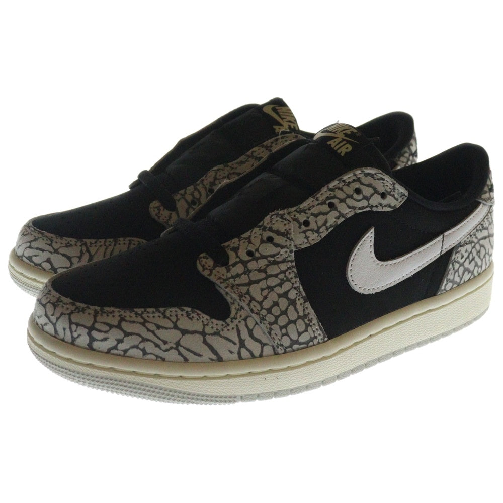 NIKE(ナイキ) WMNS AIR JORDAN 1 RETRO LOW OG BLACK CEMENT ウィメンズ エアジョーダン レトロ ブラックセメント ローカットスニーカー グレー/ブラック US8/25cm CZ0775-001