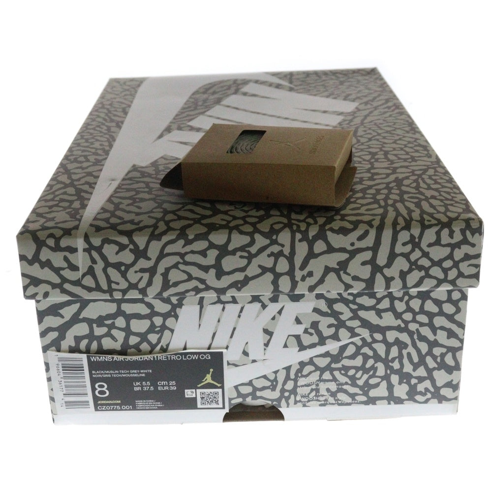 NIKE(ナイキ) WMNS AIR JORDAN 1 RETRO LOW OG BLACK CEMENT ウィメンズ エアジョーダン レトロ ブラックセメント ローカットスニーカー グレー/ブラック US8/25cm CZ0775-001