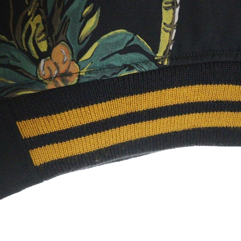 WACKO MARIA(ワコマリア) 17SS SPORTS JACKET PALM TREE パームツリー柄 レーヨン混 ジップアップスポーツジャケット ブラック