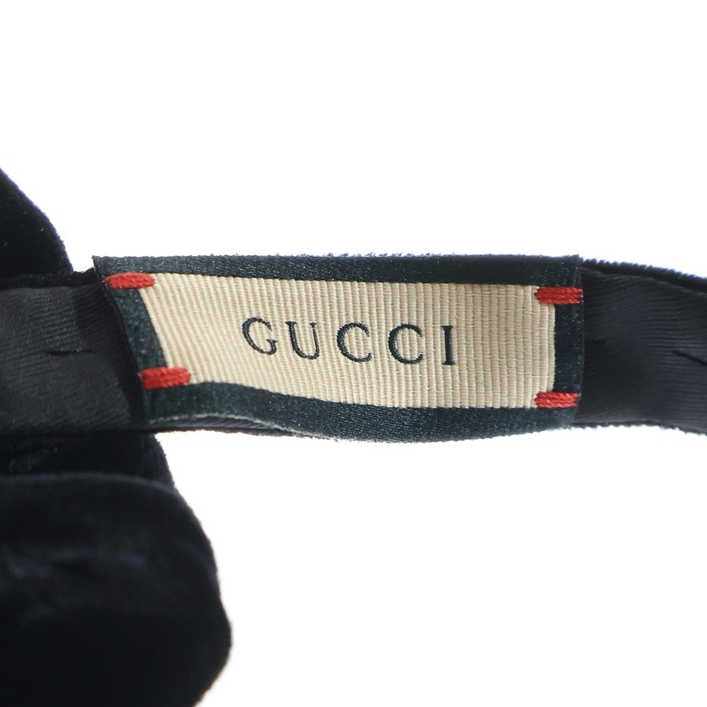 GUCCI(グッチ) ベロア リボン ブローチ 蝶ネクタイ ブラック