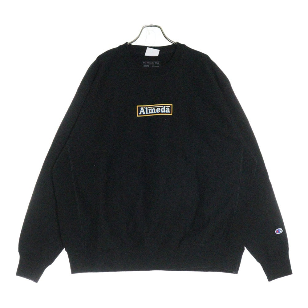 The Almeda Club(アルメダクラブ) ×Champion REVERSE WEAVE チャンピオン リバースウィーブ ロゴプリント クルーネック スウェット トレーナー ブラック