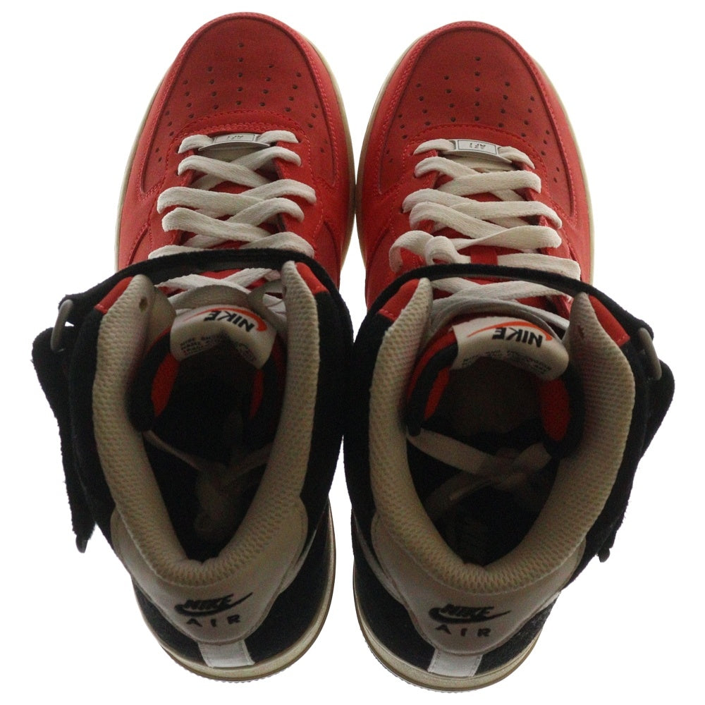 NIKE(ナイキ) 【観賞用 2014年製】 AIR FORCE 1 MID LIGHT CRIMSON BLACK エアフォース1 ライトクリムゾンブラック ミッドカットスニーカー レッド US10/28cm 315123-605