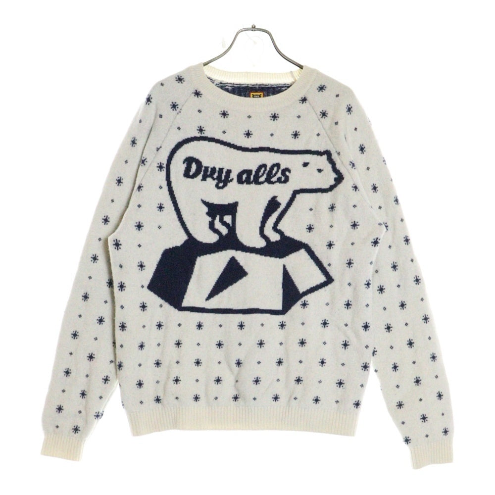 HUMAN MADE(ヒューマンメイド) 23AW POLAR BEAR JACQUARD KNIT SWEATER ポーラー ベア ジャガード ニット セーター ホワイト