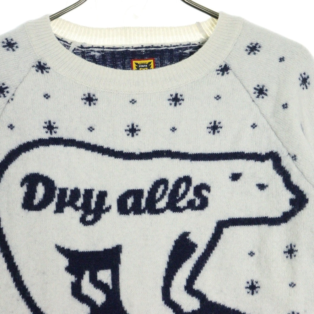 HUMAN MADE(ヒューマンメイド) 23AW POLAR BEAR JACQUARD KNIT SWEATER ポーラー ベア ジャガード ニット セーター ホワイト