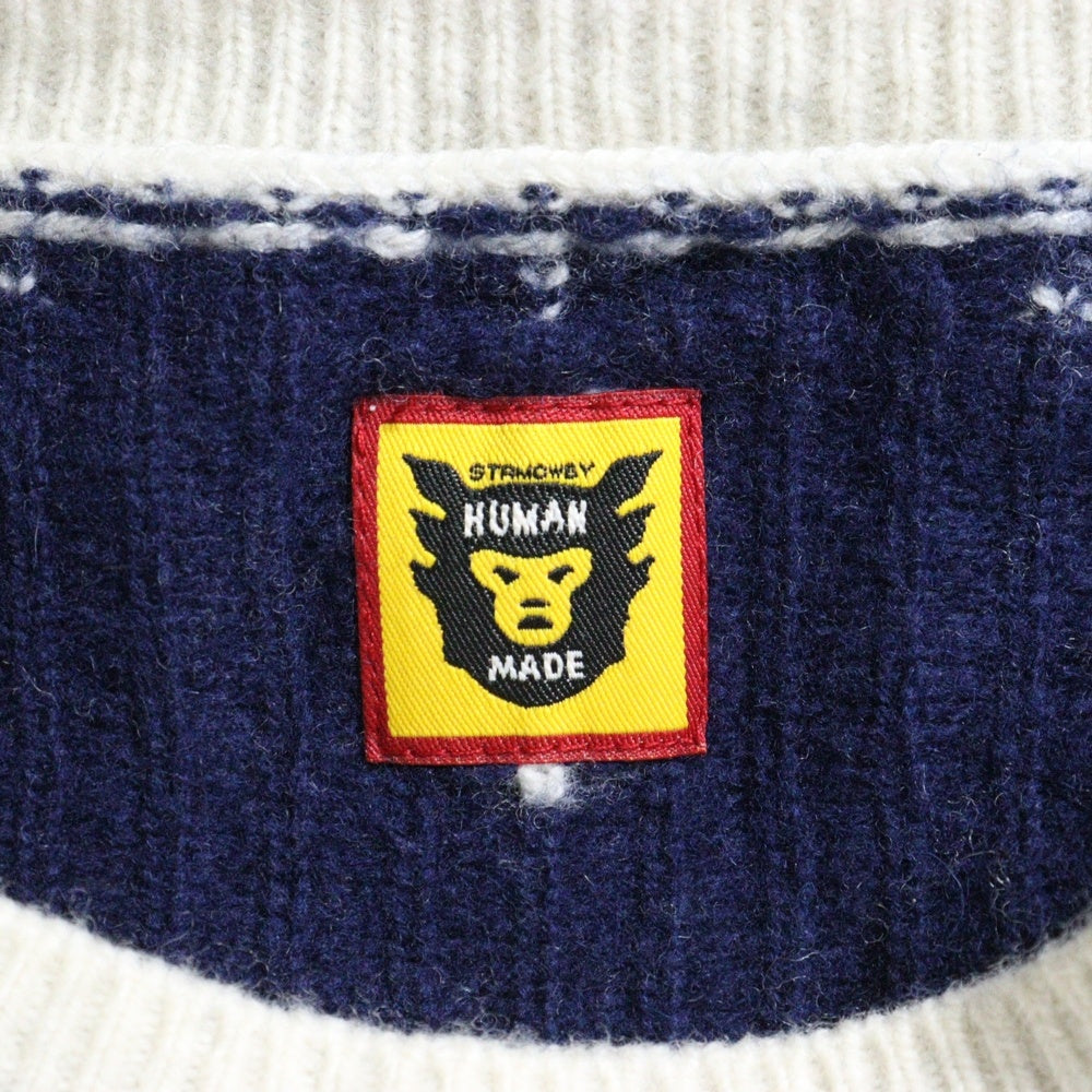 HUMAN MADE(ヒューマンメイド) 23AW POLAR BEAR JACQUARD KNIT SWEATER ポーラー ベア ジャガード ニット セーター ホワイト