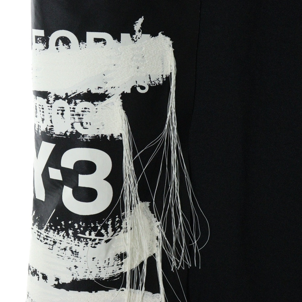 Y-3(ワイスリー) 25SS SPORTS UNIFORM PATCH PANTS スポーツ ユニフォーム グラフィックロゴ パッチ ワイドパンツ ブラック JN3704