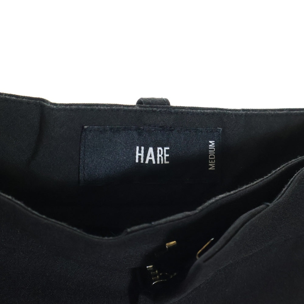 HARE(ハレ) ブーツカット スラックス パンツ ブラック HA010370AD
