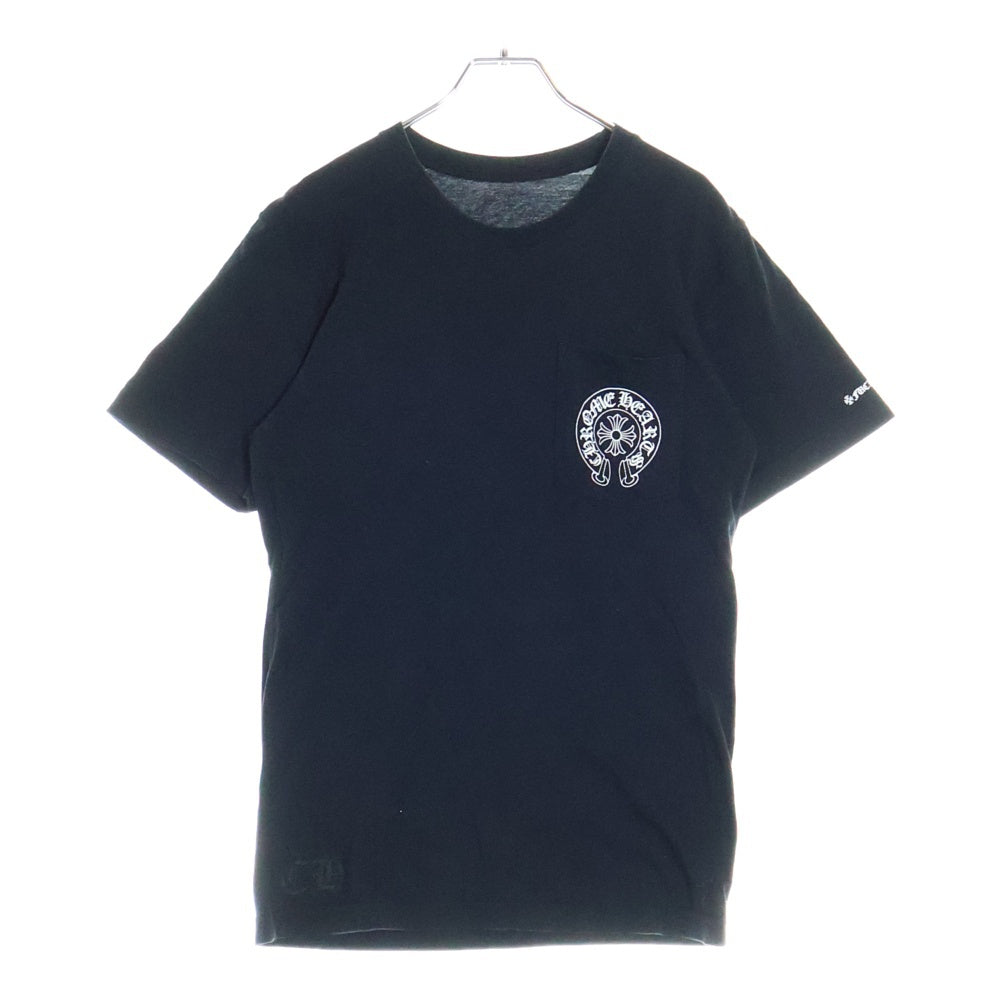 CHROME HEARTS(クロムハーツ) HORCESHOE TEE ホースシューロゴ クルーネック半袖ポケットTシャツ カットソー ブラック