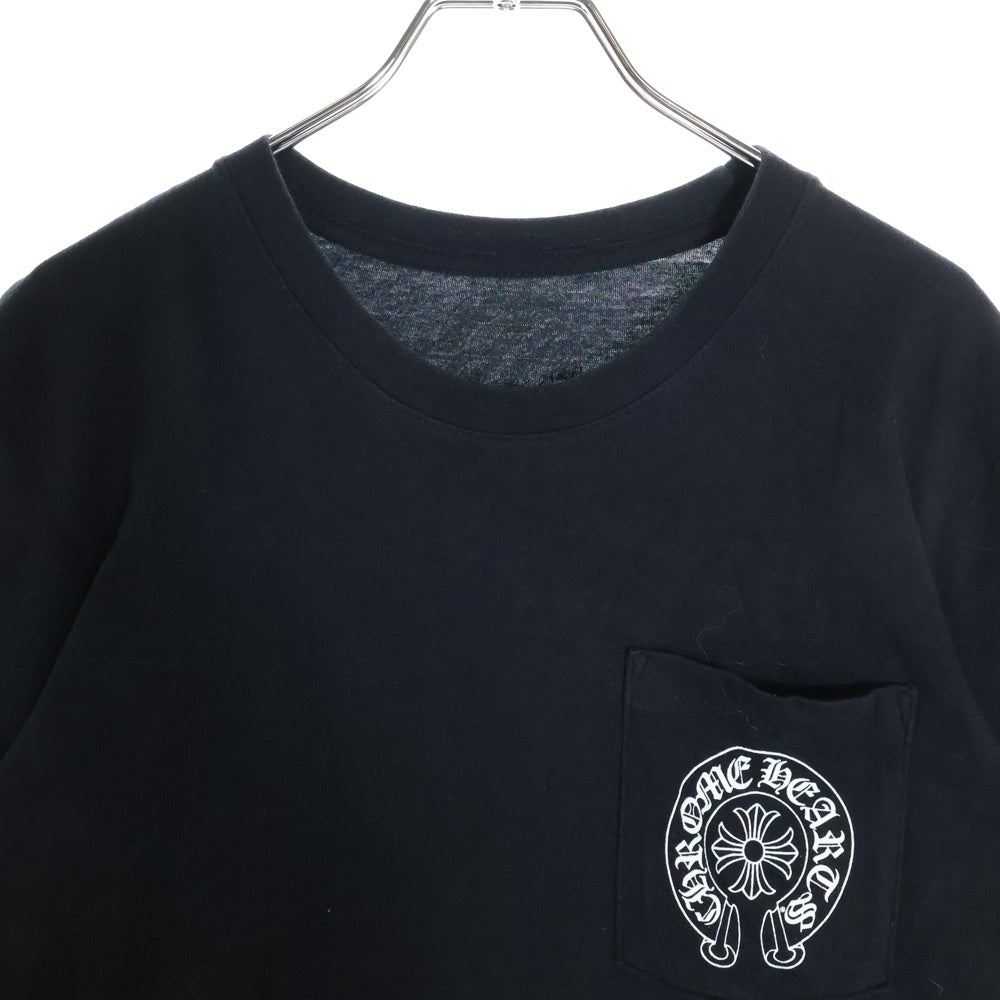 CHROME HEARTS(クロムハーツ) HORCESHOE TEE ホースシューロゴ クルーネック半袖ポケットTシャツ カットソー ブラック