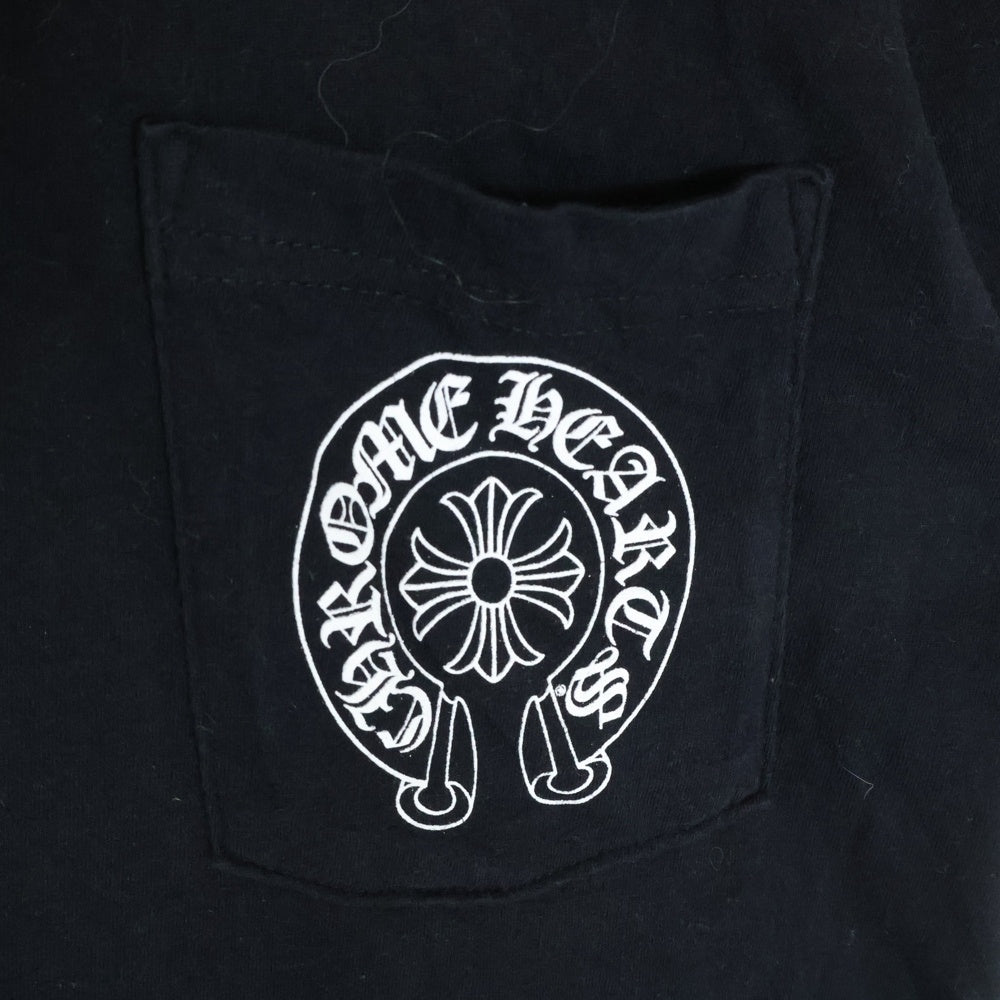 CHROME HEARTS(クロムハーツ) HORCESHOE TEE ホースシューロゴ クルーネック半袖ポケットTシャツ カットソー ブラック