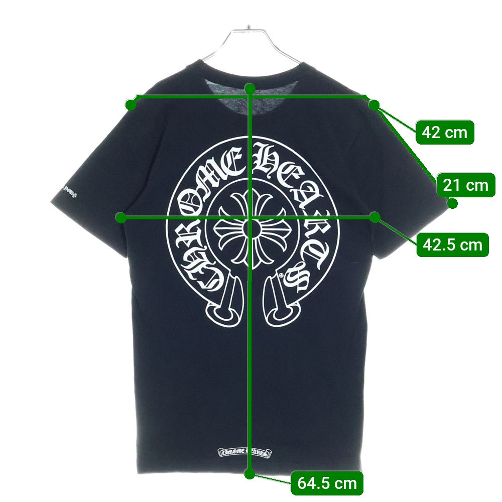 CHROME HEARTS(クロムハーツ) HORCESHOE TEE ホースシューロゴ クルーネック半袖ポケットTシャツ カットソー ブラック