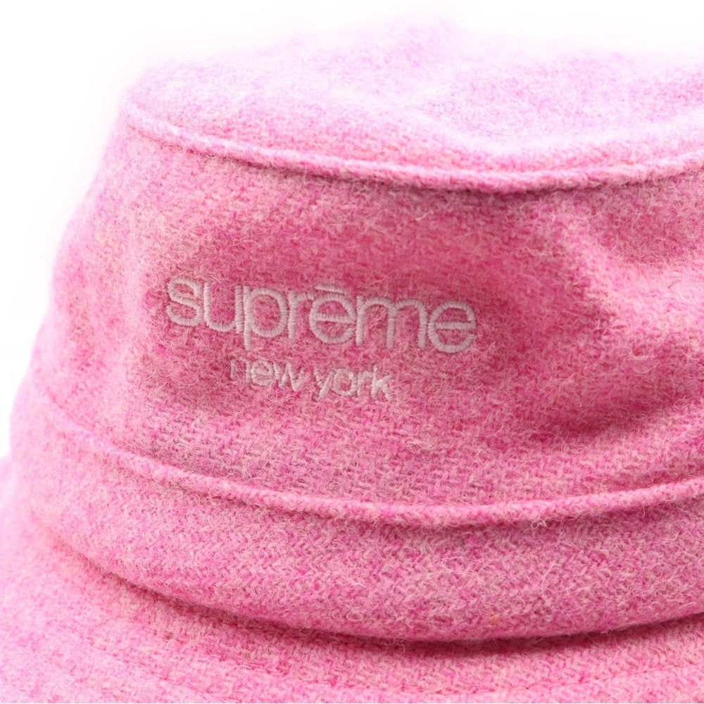 SUPREME(シュプリーム) 21AW Harris Tweed Classic Logo Crusher Hat ハリスツイード クラシックロゴ クラッシャーハット 帽子 ピンク
