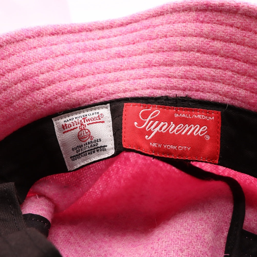 SUPREME(シュプリーム) 21AW Harris Tweed Classic Logo Crusher Hat ハリスツイード クラシックロゴ クラッシャーハット 帽子 ピンク