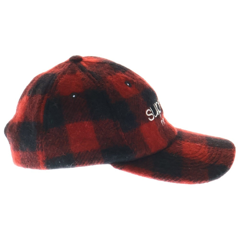 SUPREME(シュプリーム) 16AW Buffalo Plaid Wool Classic Logo Cap ヴァッファロー プラッド ウール クラシックロゴ キャップ ブラック/レッド
