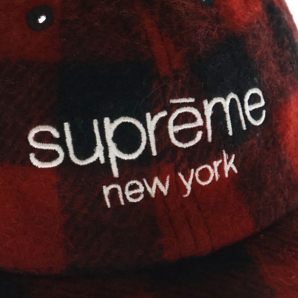 SUPREME(シュプリーム) 16AW Buffalo Plaid Wool Classic Logo Cap ヴァッファロー プラッド ウール クラシックロゴ キャップ ブラック/レッド