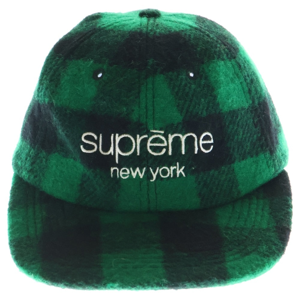 SUPREME(シュプリーム) 16AW Buffalo Plaid Wool Classic Logo Cap ヴァッファロー プラッド ウール クラシックロゴ キャップ ブラック/グリーン