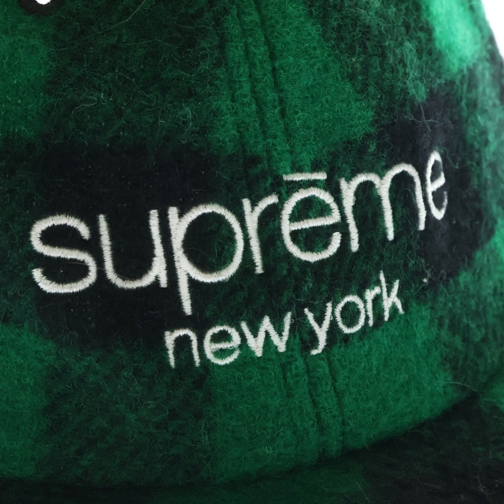 SUPREME(シュプリーム) 16AW Buffalo Plaid Wool Classic Logo Cap ヴァッファロー プラッド ウール クラシックロゴ キャップ ブラック/グリーン