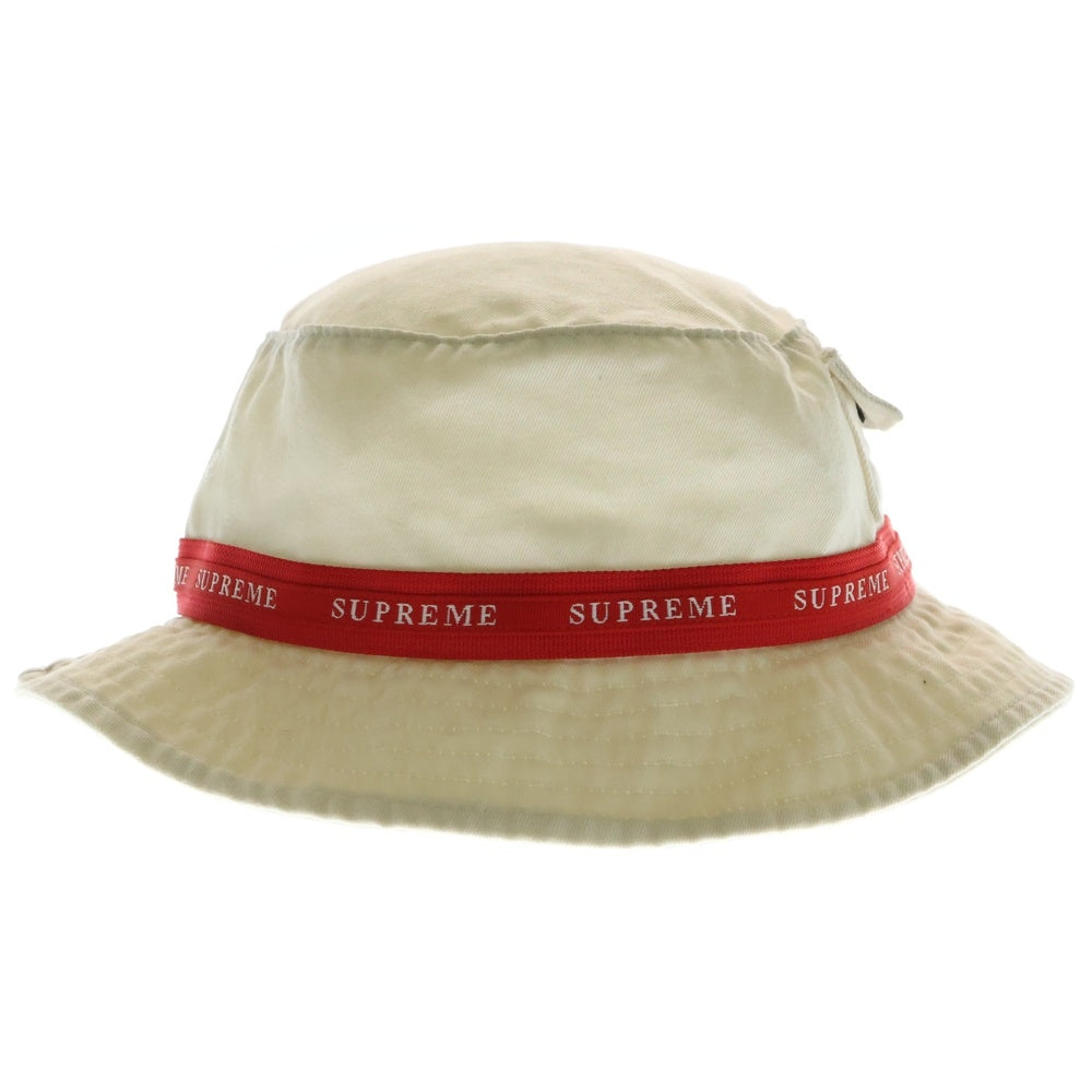 SUPREME(シュプリーム) 19AW Jacquard Logo Taping Crusher Hat ジャカードロゴ テーピング クラッシャー ハット 帽子 ホワイト