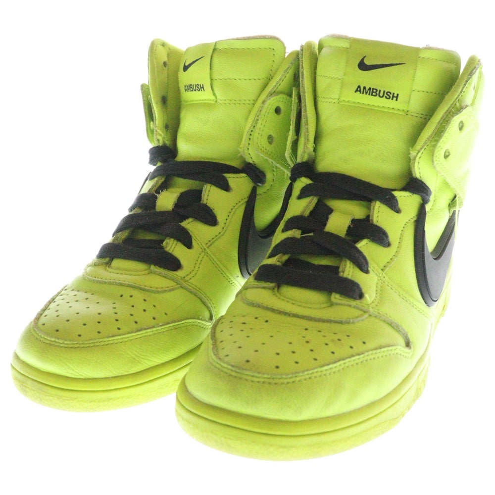NIKE(ナイキ) ×AMBUSH DUNK HIGH FLASH LIME アンブッシュ ダンク フラッシュライム ハイカットスニーカー ネオングリーン レディース US6.5/24.5cm CU7544-300