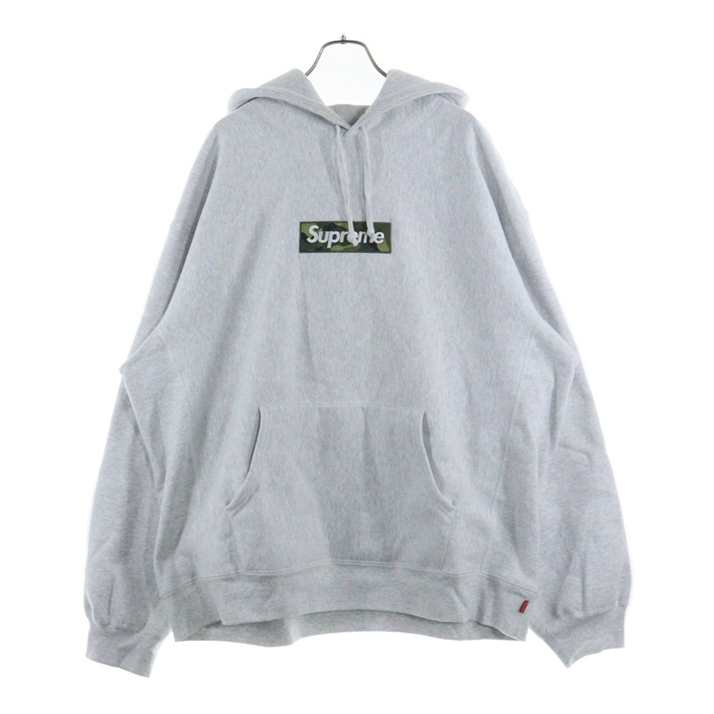 SUPREME(シュプリーム) 23AW Box Logo Hooded Sweatshirt カモフラ ボックス ロゴ プルオーバースウェットパーカー フーディー グレー