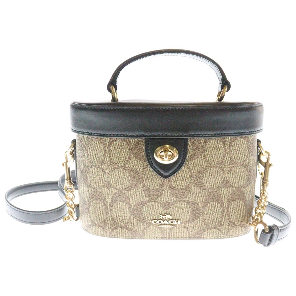 COACH(コーチ) KAY ターンロック 2WAY シグネチャー レザー ショルダーバッグ レディース ベージュ 78277