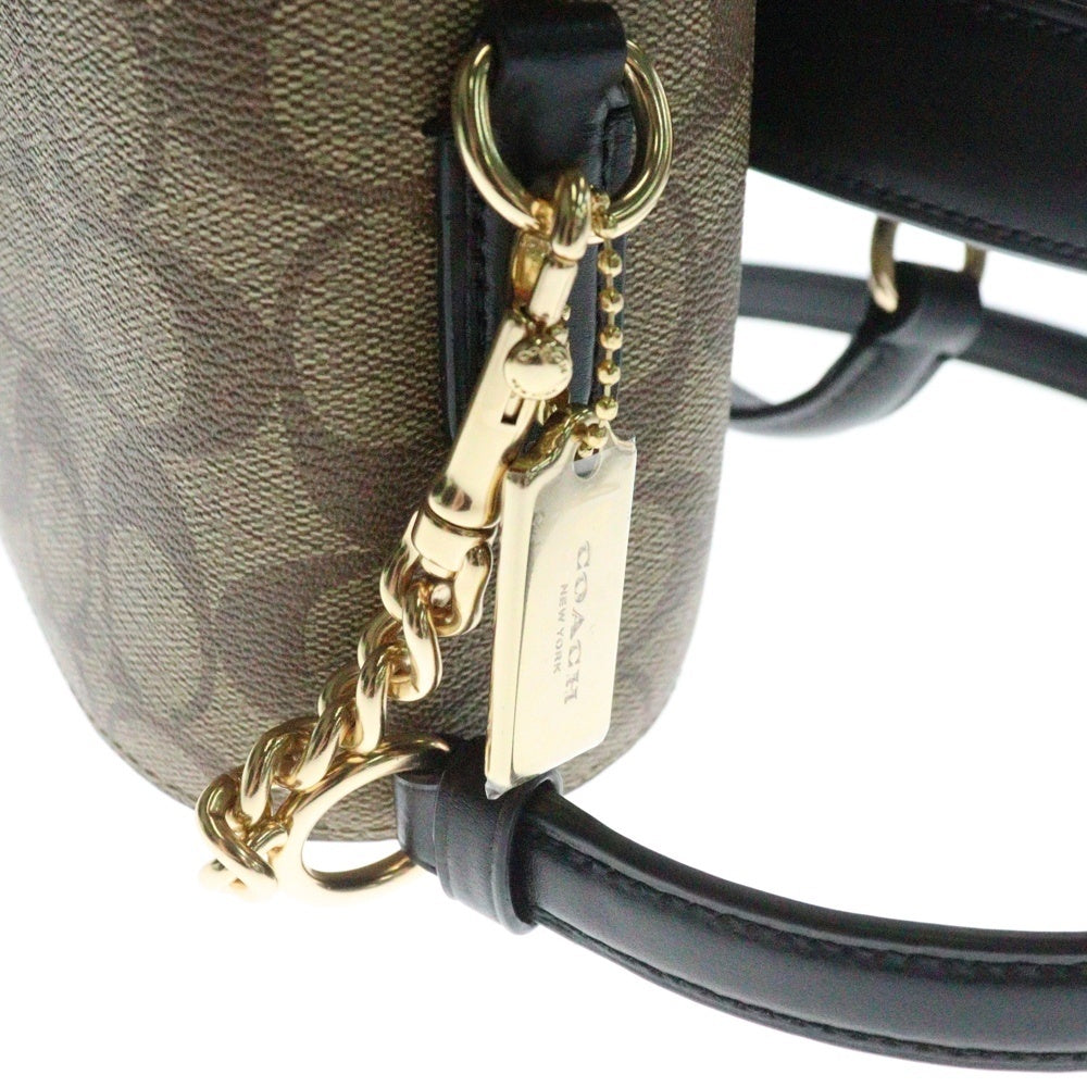 COACH(コーチ) KAY ターンロック 2WAY シグネチャー レザー ショルダーバッグ レディース ベージュ 78277