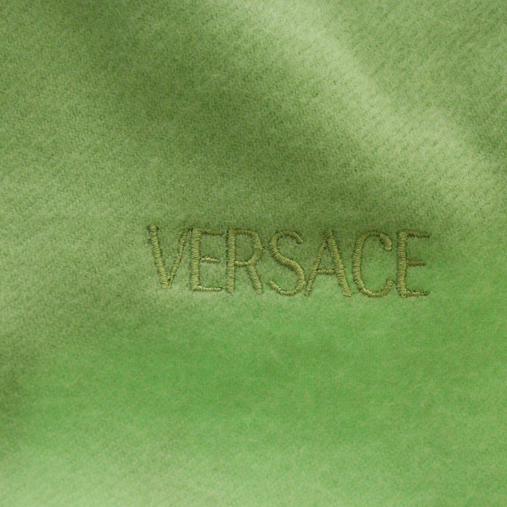 VERSACE(ヴェルサーチ) ラナウール ロゴエンブロイダリー マフラー ストール グリーン