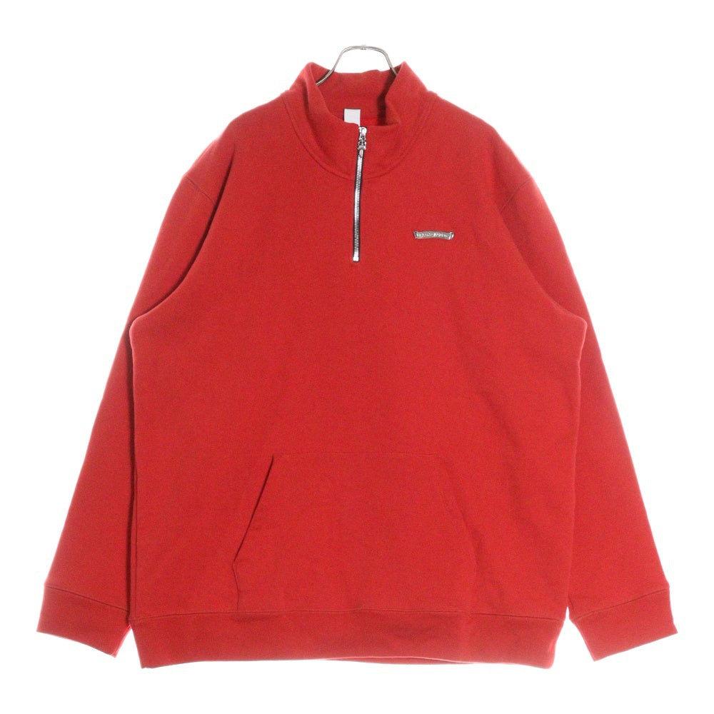 CHROME HEARTS(クロムハーツ) SAILIN ON 1 2 ZIP バックセメタリー刺繍ハーフジップスウェットトレーナー レッド